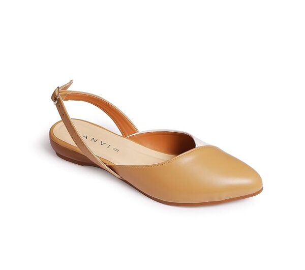 CANVI Stylish | Fancy | Comfortable Women's Ethnic Flats Sandals for Women and Girl, Synthetic Leather Sandals Casual Summer Beach Shoes Sandal - Image 3